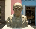 Memorial bronze bust of Jesus Castro Agundez in Mijares Plaza in San Jose del Cabo.