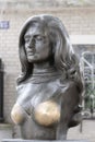 Paris, France, May 14, 2018 Bronze bust of singer, actress Dalida