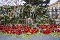 Memorial candles in front of Palace of Mihai, King of Romania