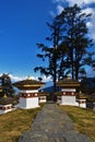 The 108 memorial chortens or stupas known as Druk Wangyal Chortens at the Dochula pass, Bhutan