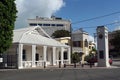 Memorial and clock tower off the main square on Grand Cayman