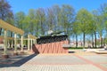 Memorial complex on a communal grave of Soviet soldiers, tank T-34