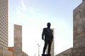 Memorial complex to Yevgeny Primakov in Smolenskaya-Sennaya Square in the center of Moscow, Russia. Royalty Free Stock Photo