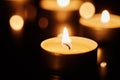 Memorial concept of lighted candles Royalty Free Stock Photo