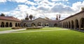 Memorial Court of Stanford University Campus - Palo Alto, California, USA Royalty Free Stock Photo