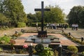 Memorial cross, a monument to the victims of communist repressions of 1937-1938 in Zhytomyr, Ukraine, September 2023