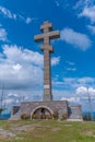 Memorial cross at Okolchitsa peak in Bulgaria Royalty Free Stock Photo