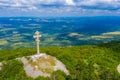 Memorial cross at Okolchitsa peak in Bulgaria Royalty Free Stock Photo