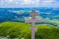 Memorial cross at Okolchitsa peak in Bulgaria Royalty Free Stock Photo