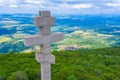 Memorial cross at Okolchitsa peak in Bulgaria Royalty Free Stock Photo