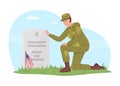 Memorial day in America 2D vector isolated illustration