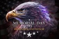 Memorial day. American white headed eagle, the symbol of America, with the flag. Patriotic symbols of the United States of America Royalty Free Stock Photo