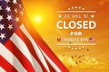 Memorial Day Background Design. We will be Closed for Memorial Day. Royalty Free Stock Photo