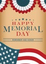 Memorial Day background. Template for Memorial Day banner and poster design. Memorial Day greeting card with US flag