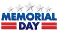 Memorial Day Banner Art Logo with Stars and Stripes Royalty Free Stock Photo