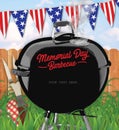 Memorial Day Barbecue Invitation Backyard Royalty Free Stock Photo