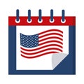 Memorial day calendar flag reminder american celebration flat style icon Royalty Free Stock Photo