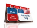 Memorial Day calendar Royalty Free Stock Photo