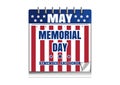 Memorial Day calendar Royalty Free Stock Photo