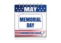 Memorial Day calendar Royalty Free Stock Photo