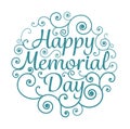 Memorial day card circle typographical Royalty Free Stock Photo