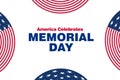 Memorial day celebration illustration graphic with red white blue american flag background Royalty Free Stock Photo