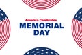memorial day celebration illustration graphic with red white blue american flag background Royalty Free Stock Photo