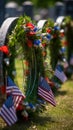 Memorial Day Ceremony with Flags at Half-Mast