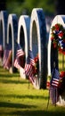 Memorial Day Ceremony with Flags at Half-Mast