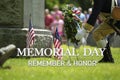 Memorial Day Ceremony, Tomb Stone, Place a Wreath, US Flag Royalty Free Stock Photo