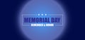 Memorial Day Illustration Blue And White Text Design And Blue Gradient Background