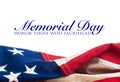 Memorial Day design with United States flag on white Royalty Free Stock Photo