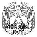 Memorial Day with Eagle Isolated Coloring Page