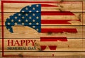 Memorial Day with eagle in national flag colors on a wooden background Royalty Free Stock Photo