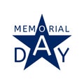 Memorial Day emblem in the form of a blue star