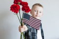 Memorial day with flowers and American flag Royalty Free Stock Photo