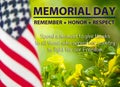 Memorial Day give thanks-honor-respect-remember post Royalty Free Stock Photo