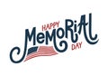 Memorial day hand lettering greeting card with letters in retro style Royalty Free Stock Photo