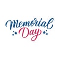 Memorial Day. Hand lettering for US Memorial Day holiday greetings and invitations.