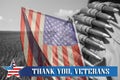 Memorial day honoring all who served and text `Thank you veterans`