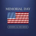 Memorial day. Honoring all who served text. Vector Royalty Free Stock Photo