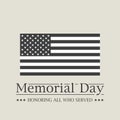 Memorial day. Honoring all who served text. Vector Royalty Free Stock Photo