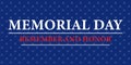 Memorial day icon . American falg .Blue background with star . USA memorial day . Banner with text. Holiday , 4th july Royalty Free Stock Photo