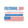 Memorial Day Illustration With American Flag. Vector Background