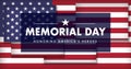 Memorial Day Message Flag Honoring America\'s Hero Logo Header Clipart Royalty Free Stock Photo