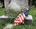 Memorial Day in Old Cemetery Royalty Free Stock Photo