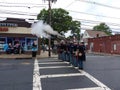 Memorial Day Parade, Historical Reenactment, Shooting Guns, USA Royalty Free Stock Photo