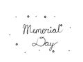 Memorial Day, phrase handwritten. Modern calligraphy text. Isolated word, lettering black new