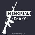 Memorial Day Poster With Automatic Rifle
