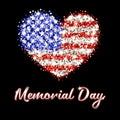 Memorial Day Poster With Sparkling American Flag